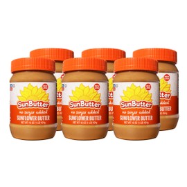 SunButter Natural No Sugar Added Sunflower Butter with hint of salt 16 Ounce (Pack of 6)