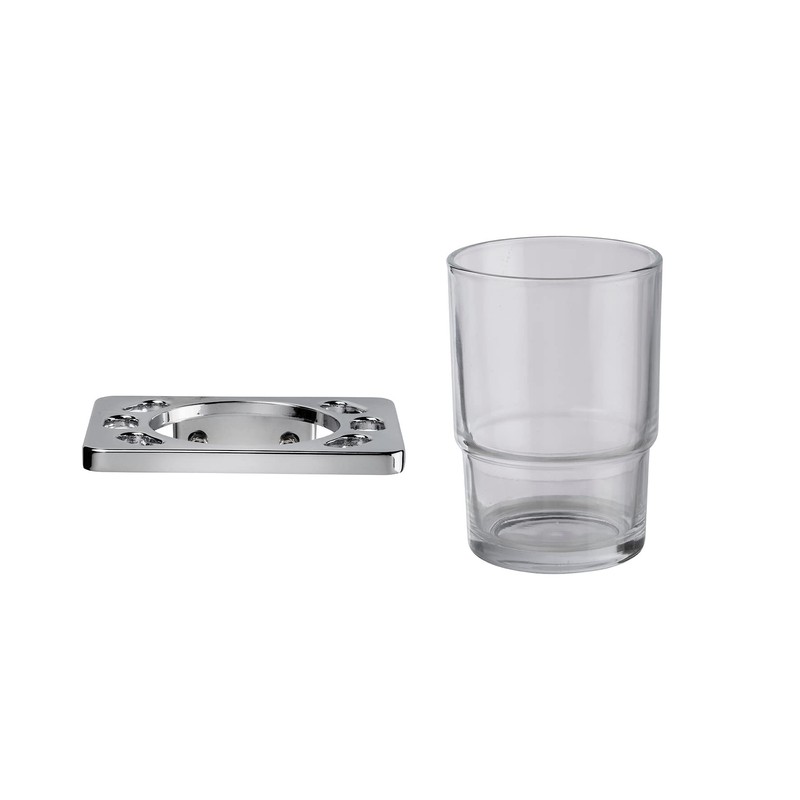Croydex QM731841 Sutton Wall Mounted Tumbler & Holder with Zinc