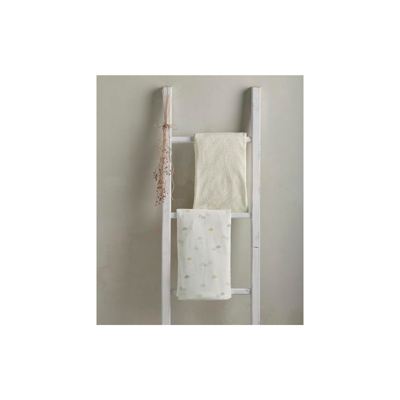 Mamas & Papas 2 Pack Cot/Bed Fitted Sheets, Cream