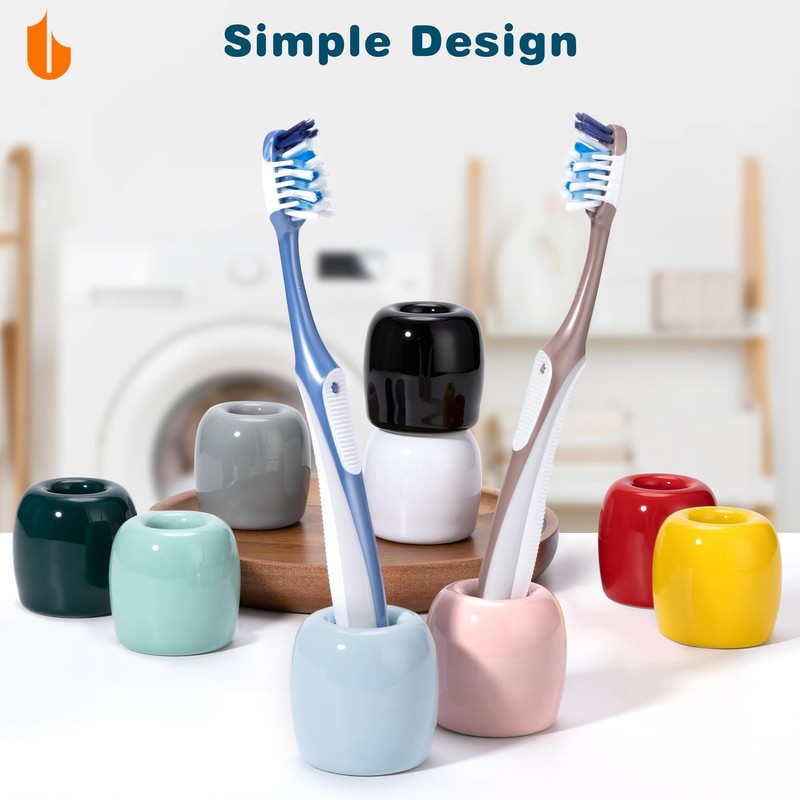 Urbanstrive Ceramic Toothbrush Holders for Bathrooms, Sleek Tooth Brush Holder