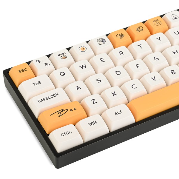 GTSP 140-Key Honey Milk pbt Keycaps XDA 65 Percent TKL