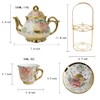 CHANJOON tea sets Gold Plated Red Rose Ceramic Tea Set,