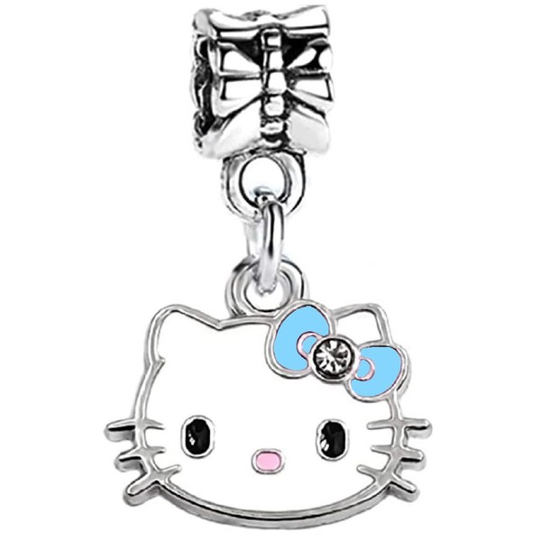 LaBenie Dangle Kitty Charm with Blue Bow