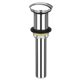 Chrome Pop Up Drain Without Overflow, Rustproof Vessel Lavatory Vanity Bathroom Sink Drain Stopper