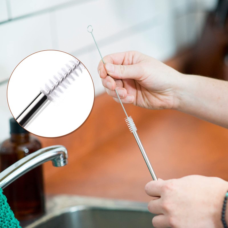 4 Extra Long Stainless Steel Straws for 30 OZ Tumbler