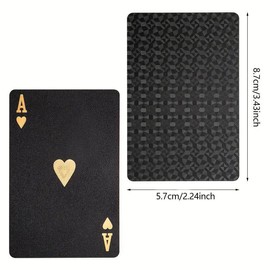 Durable Waterproof Playing Cards, 55pcs/set Poker Cards, Card Games for Party, Family, Friends, Fun Game for Indoor & Outdoor Activities, Card Deck Drinking Game Cards:_Golden_55pcs/set