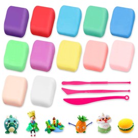 Wolwefa Air Dry Clay 12 Packs Foam Clay Macaron Air Dry Foam Clay for Kids, Model Magic, Moldable Super Light Weight Clay Perfect for Arts, Crafts, Classroom Teaching