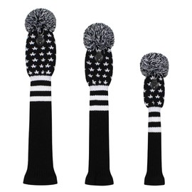 Knitted Pom Pom Golf Headwear Set for Driver Wood, Fairway and Utilities, Driver Headcases, Wooden Headcases, Other Club Headcovers