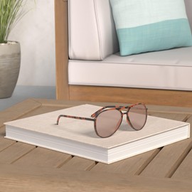 SOJOS Classic Polarized Ultra Lightweight Flexible Men Women Sunglasses JOURNEY SJ2065 with Matt Brown Demi Frame/Gradient Brown Lens