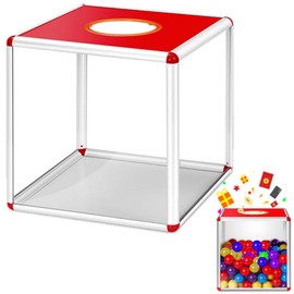Lottery Box: raffle box with aluminium alloy, donation box, acrylic donation box, ballot box, recommended box, square play box, transparent storage box, comment box (25 x 25 cm)