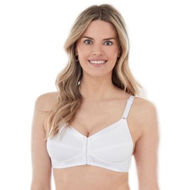 Bestform womens Cotton Wirefree Bra Front Closure, White, 38D US