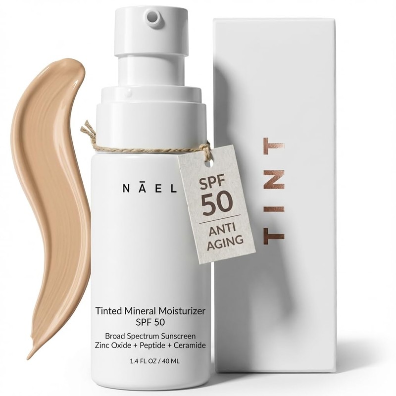 NAELI Crema Hidratante Tintada Anti Envejecimiento Spf 50, Protector Solar