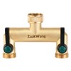 ZaakWang Brass Garden Hose Splitter, 3/4" 2 Way Tap Splitter,Hose