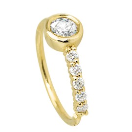 Jewelry Avalanche 20G 14K Yellow Gold Bezel Set 0.12 ctw Diamond Nose Hoop Ring Twist-open 5/16"(8mm) Nose Ring, Unisex 14KNH072BZY-WD