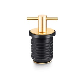 Drain Plug, 3/4-inch, 1-inch or 1-1/4-Inch Snap, T-Shape Drain Plug Twist-Turn Marine Boat Drain Plugs, Brass Snap Handle with Rubber Boat Drain Plug Copper, 19mm