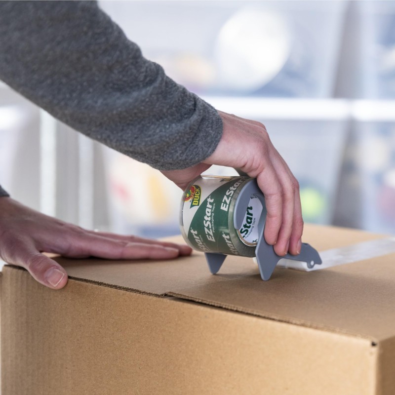Duck EZ Start Clear Packing Tape with One-Handed Dispenser -