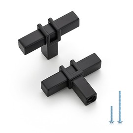 HOME EDIT 2 inch Black Cabinet Handles, 10 Pack Kitchen Cabinet Handles Matte Black Drawer Pulls Zinc Alloy Square Bar Kitchen Pulls