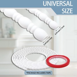 Taaizau 118" x 0.39" Peel & Stick Ball and Spindle Decorative Molding Trim, Flexible 3D Wall Moulding Strip for Home Decoration, Bathroom Mirror Frame, Cabinet, Backsplash Tile (Unfinished White)