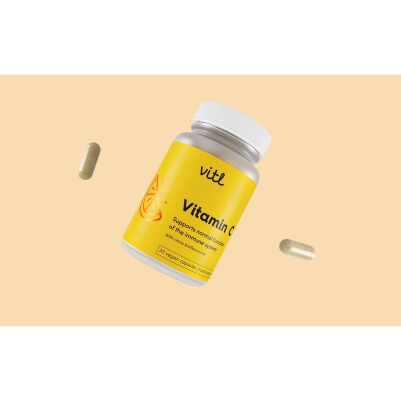 Vitl Vitamin C 500mg Supplement - 30 Vegan Easy to