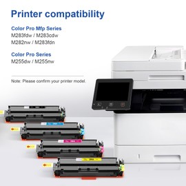 PANINK Compatible 206A Toner Cartridges 4 Pack (with Chip) Replacement for 206A 206X W2110A W2110X Toner Cartridge HP Set for HP Color Pro MFP M283fdw M283cdw Pro M255dw M283 M255 Printer(4 Pack)