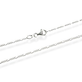 NKlaus Figaro Trio 5413 Anklet Bracelet 25 cm 925 Sterling Silver 1.7 mm 1.9 g, Silver, No gemstone
