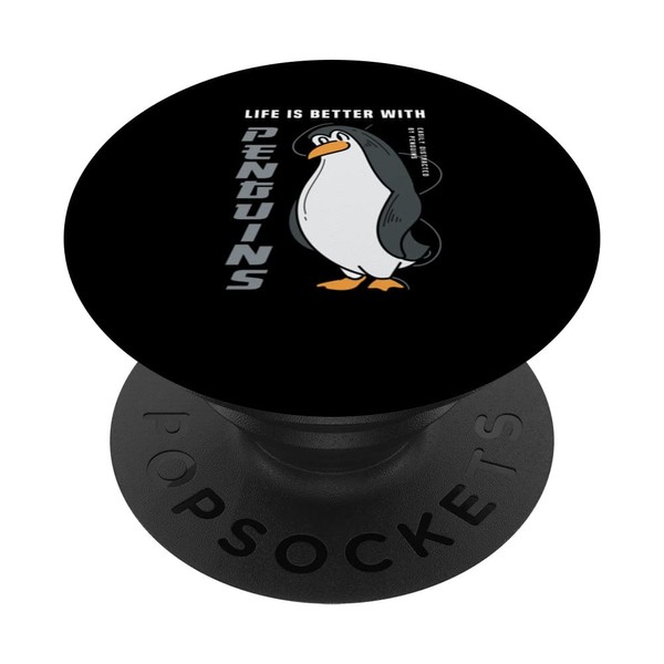 Life With Penguins Cute Wildife Animals Polar Expedition PopSockets Swappable