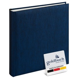 Goldbuch Summertime Trend 2 Photo Album with 100 White Pages with Protective Dividers and Linen Cover, for up to 600 Pictures, High-Quality Paper, 30 x 31 cm, blue, 25x25 cm