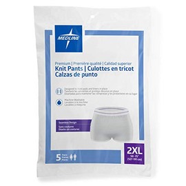 Medline Premium Knit Incontinence Underpants, XX-Large, 5 Count (Pack of 20)