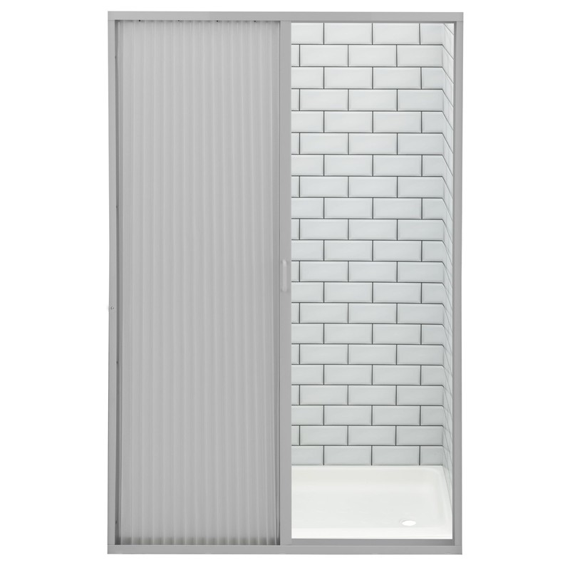 RecPro RV Pleated Folding Shower Door and Frame | Sliding,