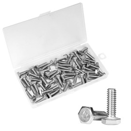 Yinpecly 50Pcs 1/4-20 x 3/4" Hex Bolts,1/4"-20 Hex Head Cap Screws Hexagon Bolts, 304 Stainless Steel, External Hex Drive, UNC Coarse Thread Fully Threaded