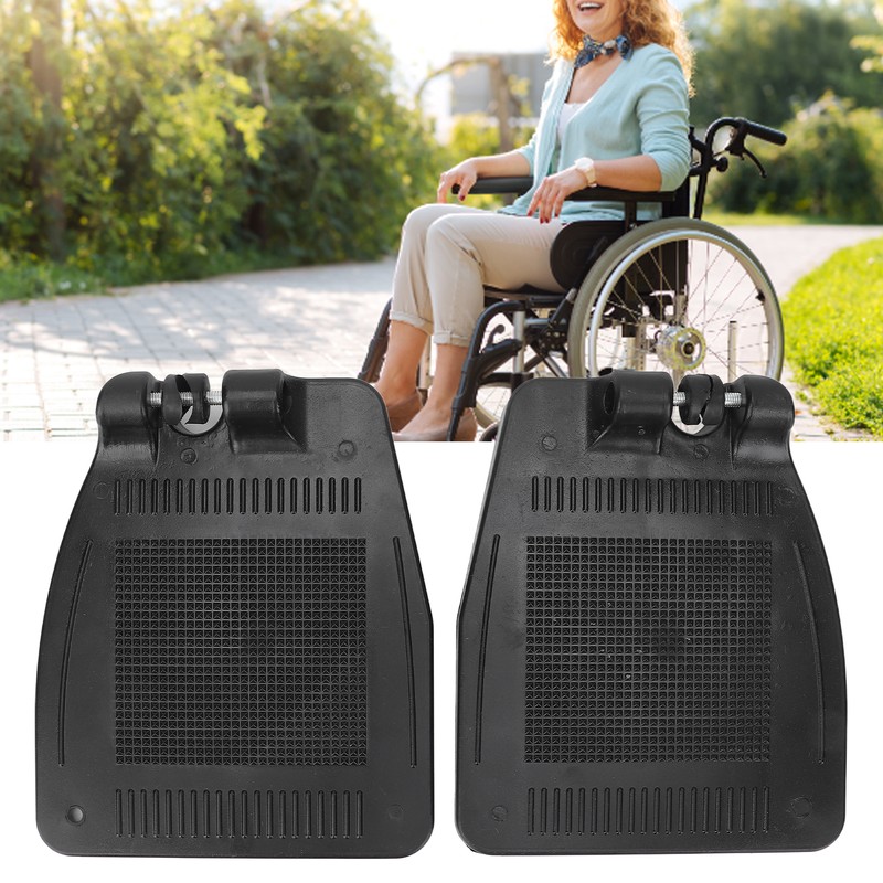 Pair Wheelchair Footplate 19x16cm Footrest Thickened ABS Plastic Nonslip Texture