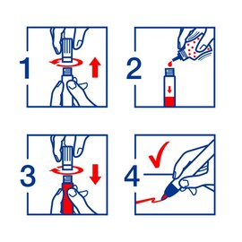 edding 500 Permanentmarker - rot - 1 Stift - Keil-Spitze 2-7 mm - wasserfest, schnell-trocknend - wischfest - für Karton, Kunststoff, Holz, Metall, Glas