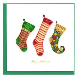 Christmas Quilling Card 3-D Greeting Card - CHRISTMAS STOCKING