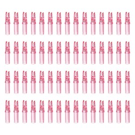 MECCANIXITY Archery Arrow Nocks Plastic Carbon Arrow Inserts .244"/6.2mm for DIY Hunting Shooting Compound Recurve Bow(Transparent Pink, Pack of 60)