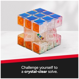 Rubik’s Cube, Crystal Cube, Transparent 3x3 Color-Matching Puzzle Game, Problem-Solving Brain Teaser, Classic Color-Matching Puzzle, Fidget Toy, Sensory Puzzle for Adults, Teens, Kids, Ages 8 & Up