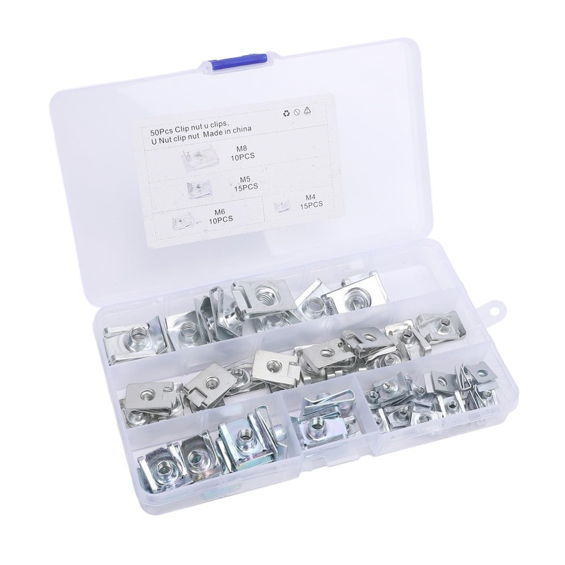 Car U Clips 50 Pcs Manganese U Shape Nuts Assortment
