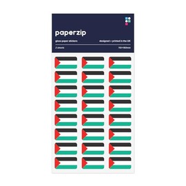 PAPERZIP - Palestine Flags (Alam Filastin) – 48 Stickers for Business, Schools, Celebrations