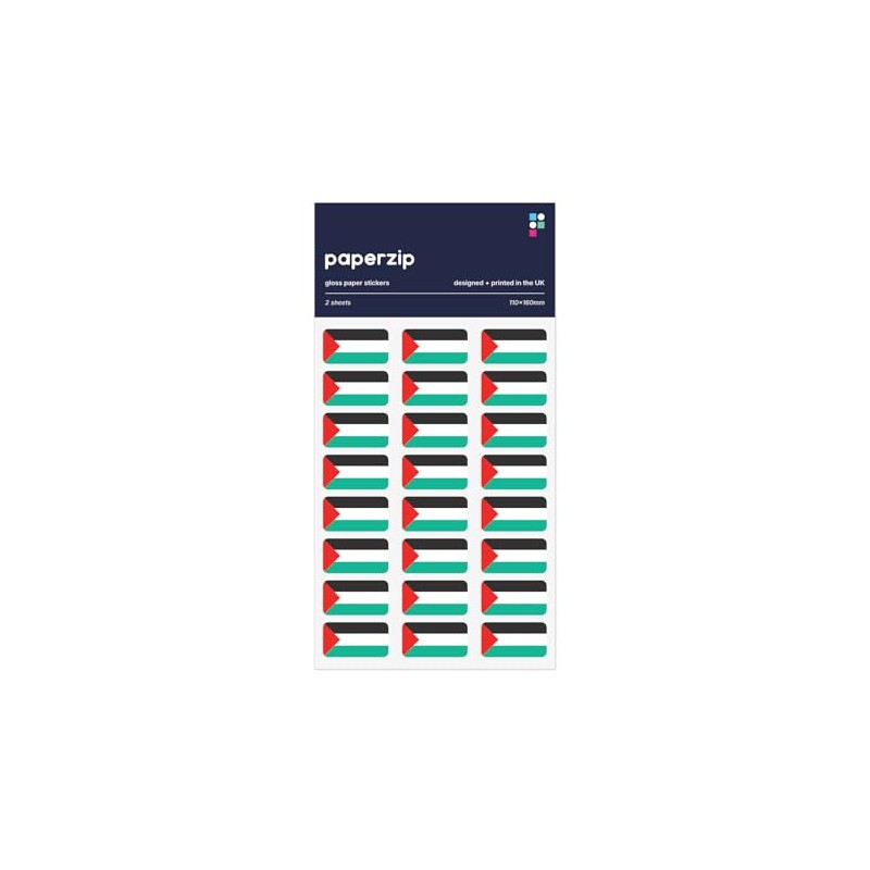 PAPERZIP - Palestine Flags (Alam Filastin) – 48 Stickers for