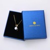 DENGGUANG Gold Plated Pearl Necklace, Freshwater Cultured Single White Pearl