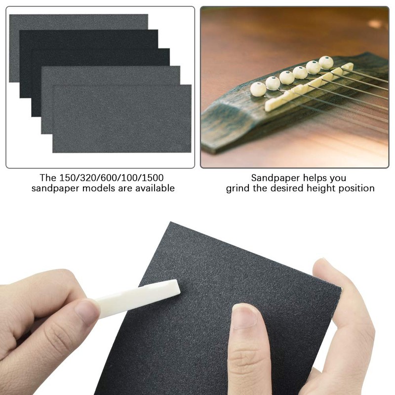 LYTIVAGEN Set of 4 Guitar Bridge Saddle Bone Saddle Set