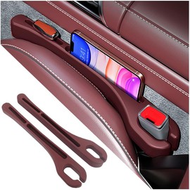 2 unidades de relleno de espacio para asiento de coche con soporte para teléfono, [nueva actualización] relleno de espacio para asiento lateral de