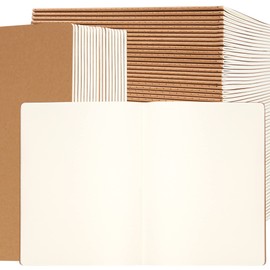 Labkiss 30 Pack Large B5 Blank Notebook & Journal Bulk, Kraft Cover, B5 Size, 7.6x10 inch, 60 Pages, Unlined Thick Paper, Composition Note Pad Sketchbook Set for Traveler Student Business Office