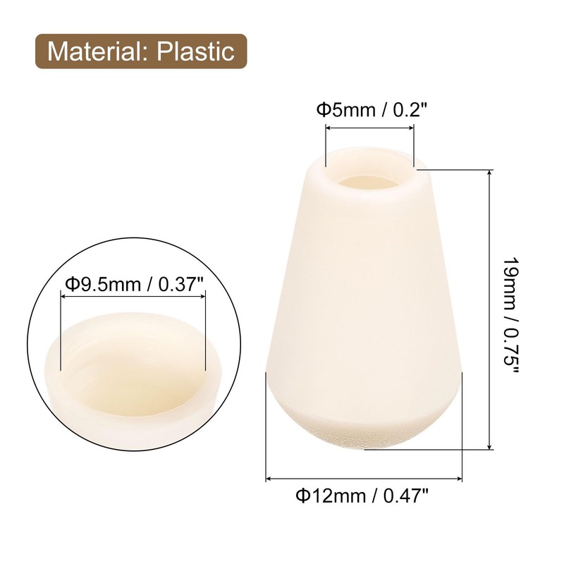 sourcing map 16Pcs Bell End Stoppers Plastic Cord Rope End