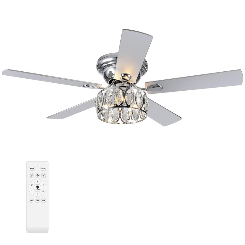 Breezary 52 inch Flush Mount Ceiling Fans with Lights Remote