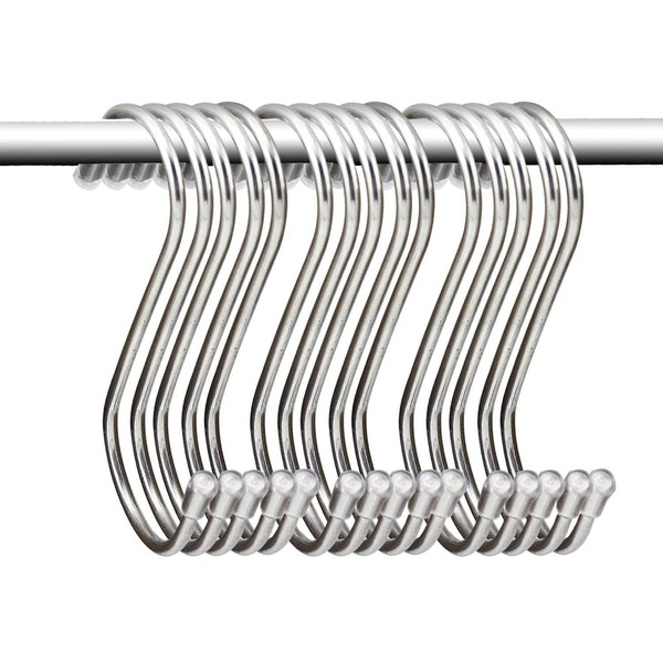 KEESIN 15 PCS S Shaped Metal Hanging Hook Stainless Steel