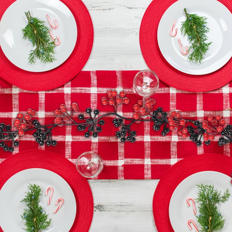 Artificial Berry Rattan with Black Berries Christmas Decoration Rattan for
