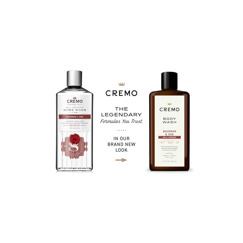 Cremo All Season Body Wash, Bourbon & Oak, 16 oz.