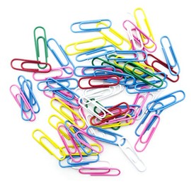 Colour Paperclips, Vinyl Coated Wire Paper Clips Length 28mm Assorted [Pack of 120]