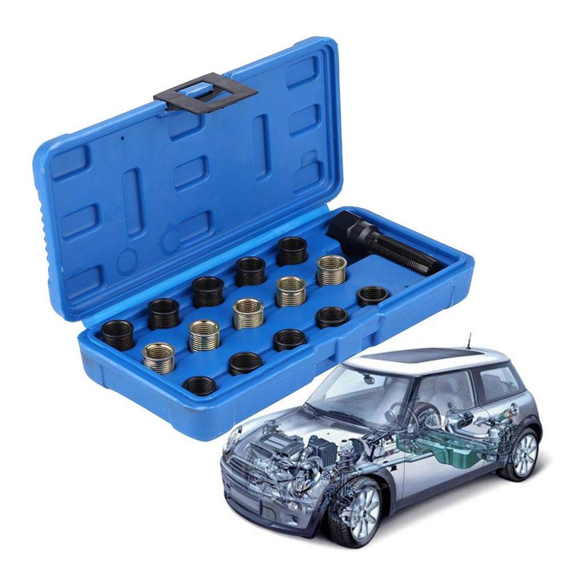 16 Pcs Spark Plug Thread Repair Tool Kit M14 x