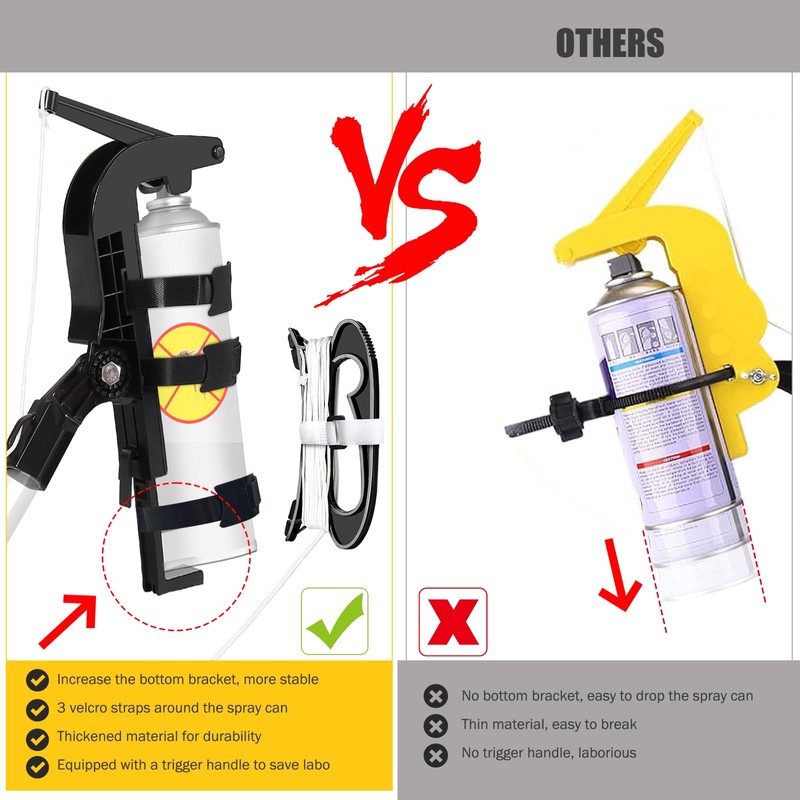 Spray Can Extension Pole Adaptor, Adjustable Sprayer Adaptor for Wasp